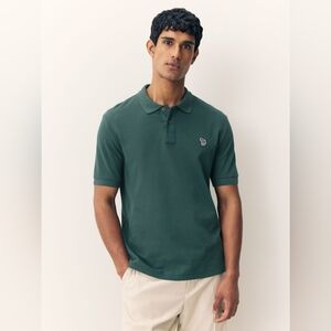 Paul Smith Dark Green Organic Cotton Zebra logo Polo Shirt